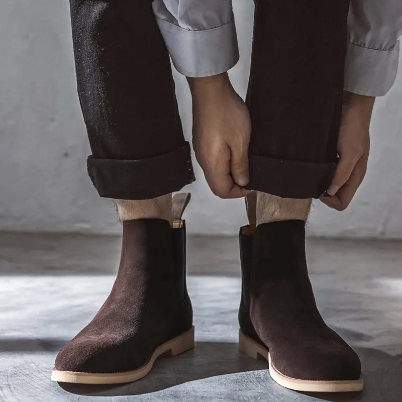 Leather Chelsea Ankle Boots Casual Shoes for Men Fashion Dress Tenis De Hombre Moccasins Tenis Caballero Designer Sneakers