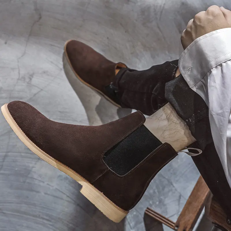 Leather Chelsea Ankle Boots Casual Shoes for Men Fashion Dress Tenis De Hombre Moccasins Tenis Caballero Designer Sneakers