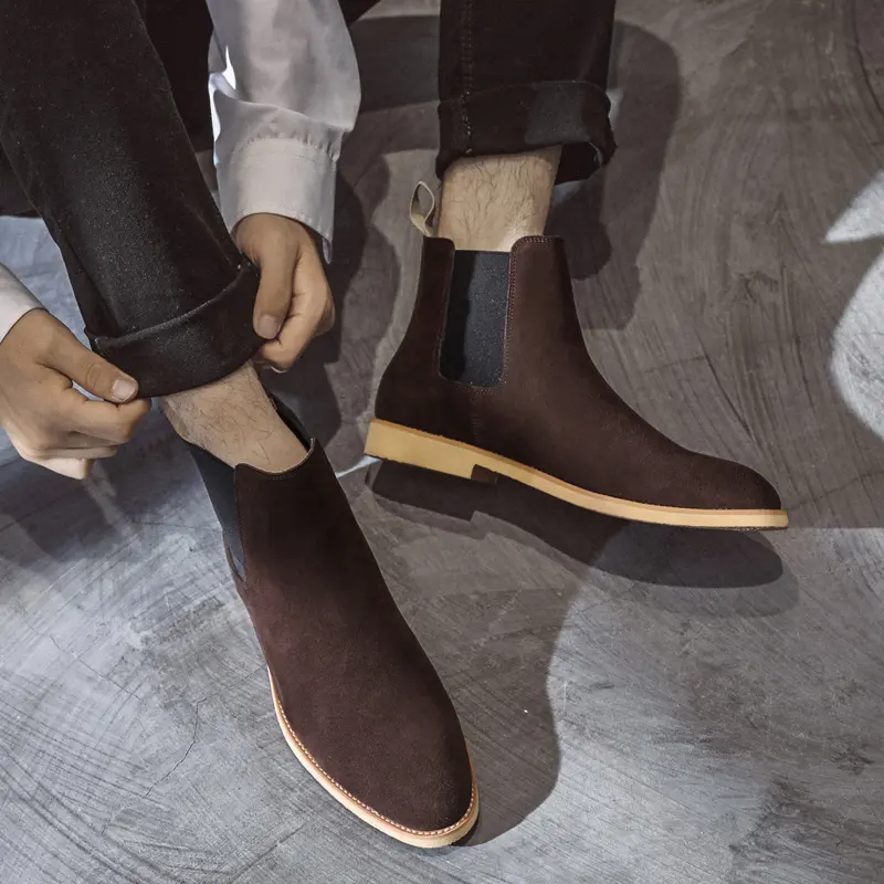 Leather Chelsea Ankle Boots Casual Shoes for Men Fashion Dress Tenis De Hombre Moccasins Tenis Caballero Designer Sneakers