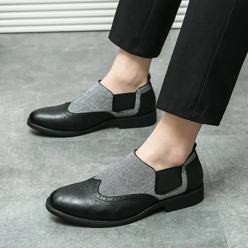 Men's Loafers Luxury Brand Leather Dress Shoes Breathable Slip-On Solid Formal Casual Shoes Handmade Designer Men Shoes Mocassin