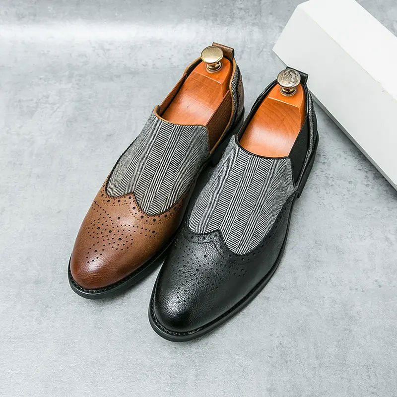 Men's Loafers Luxury Brand Leather Dress Shoes Breathable Slip-On Solid Formal Casual Shoes Handmade Designer Men Shoes Mocassin