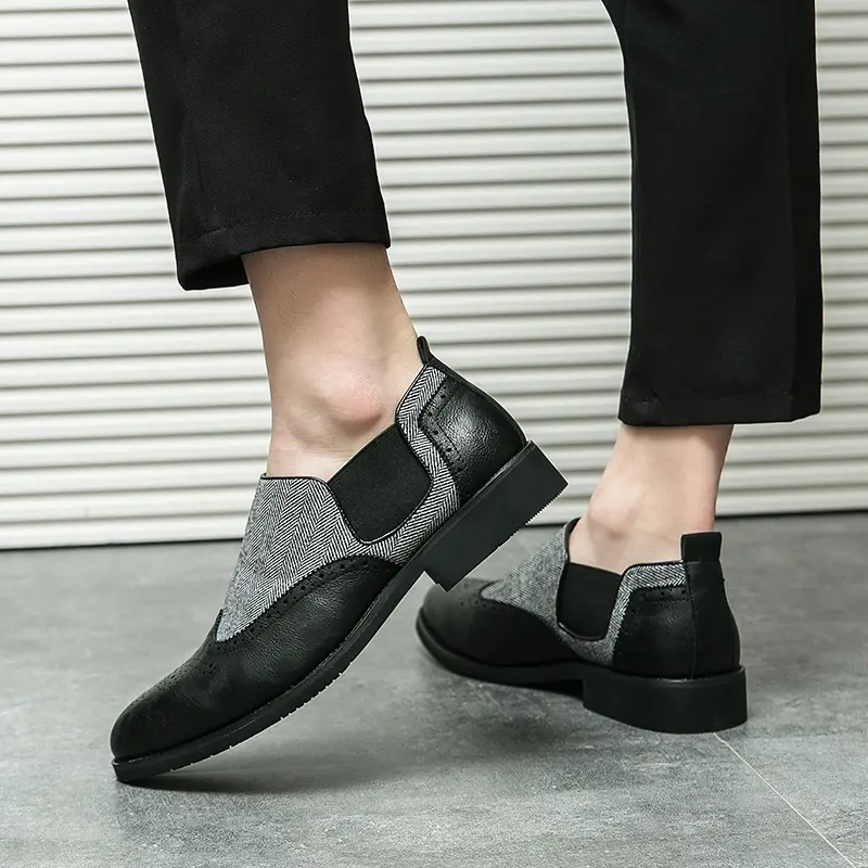 Men's Loafers Luxury Brand Leather Dress Shoes Breathable Slip-On Solid Formal Casual Shoes Handmade Designer Men Shoes Mocassin
