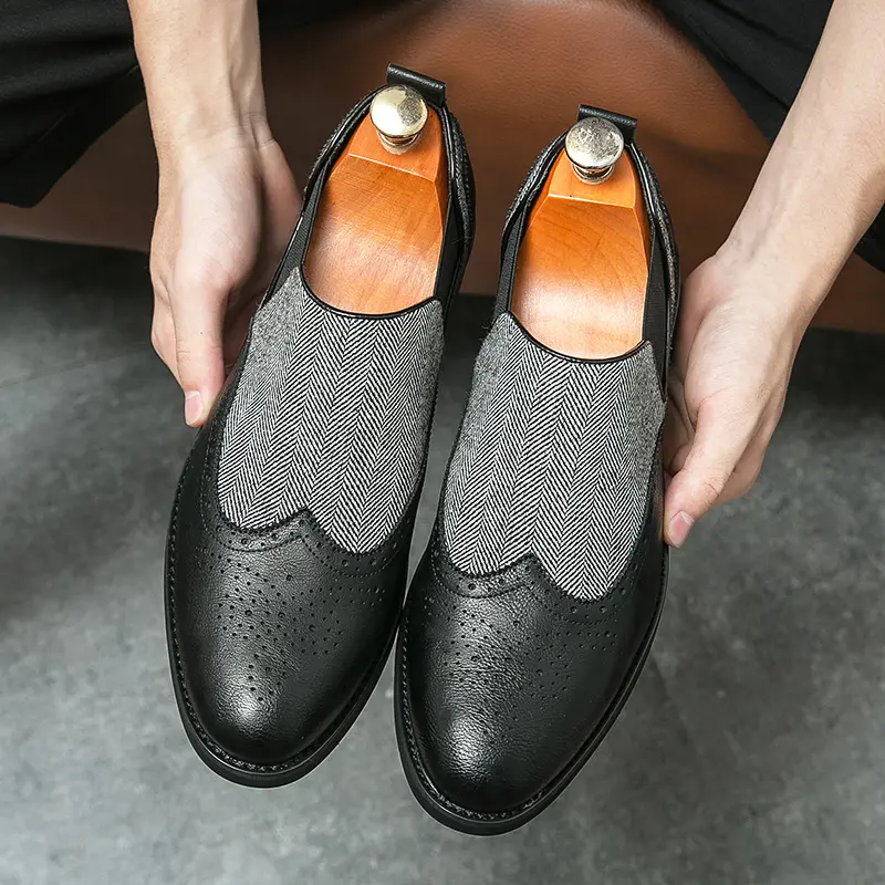 Men's Loafers Luxury Brand Leather Dress Shoes Breathable Slip-On Solid Formal Casual Shoes Handmade Designer Men Shoes Mocassin