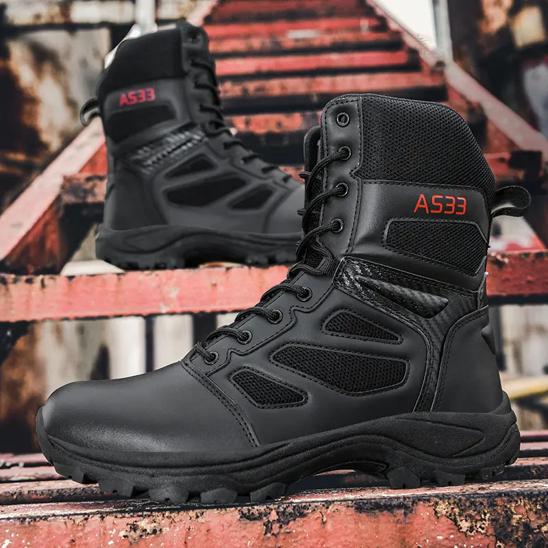 Outdoor Leather Mens Slip on Boots Platform Shoes Luxury Brand Men Winter Plush Snow Boots Fashion All-match Men Motocross Boots
