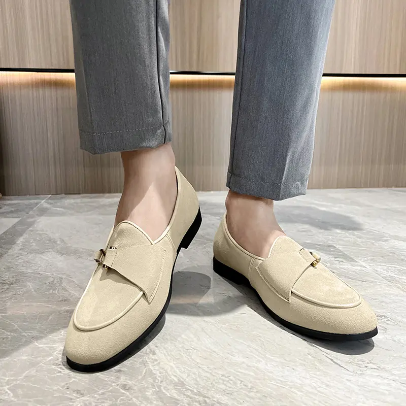 Men's Loafers Luxury Brand Leather Dress Shoes Breathable Slip-On Solid Formal Casual Shoes Handmade Designer Men Shoes Mocassin