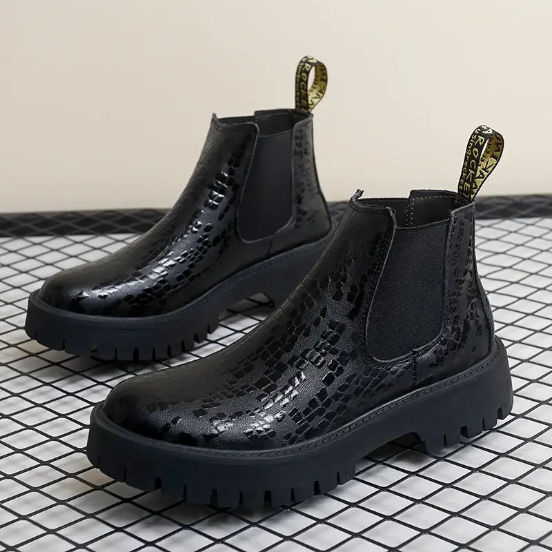 Leather Chelsea Ankle Boots Casual Shoes for Men Fashion Dress Tenis De Hombre Moccasins Tenis Caballero Designer Sneakers