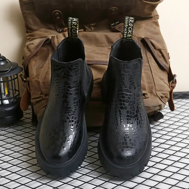 Leather Chelsea Ankle Boots Casual Shoes for Men Fashion Dress Tenis De Hombre Moccasins Tenis Caballero Designer Sneakers