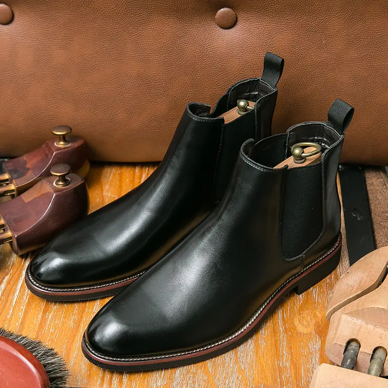 Leather Chelsea Ankle Boots Casual Shoes for Men Fashion Dress Tenis De Hombre Moccasins Tenis Caballero Designer Sneakers