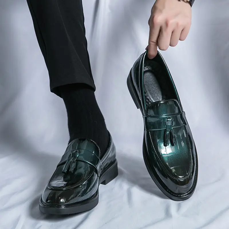 Men's Loafers Luxury Brand Leather Dress Shoes Breathable Slip-On Solid Formal Casual Shoes Handmade Designer Men Shoes Mocassin