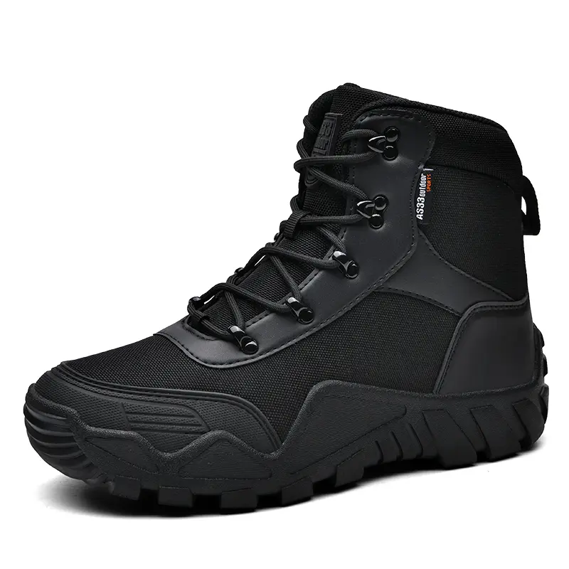 Outdoor Leather Mens Slip on Boots Platform Shoes Luxury Brand Men Winter Plush Snow Boots Fashion All-match Men Motocross Boots