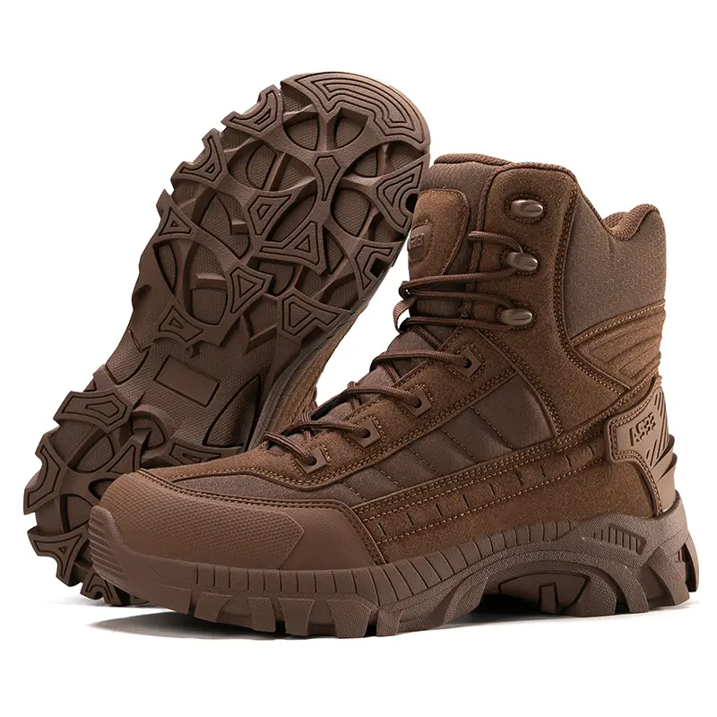 Outdoor Leather Mens Slip on Boots Platform Shoes Luxury Brand Men Winter Plush Snow Boots Fashion All-match Men Motocross Boots