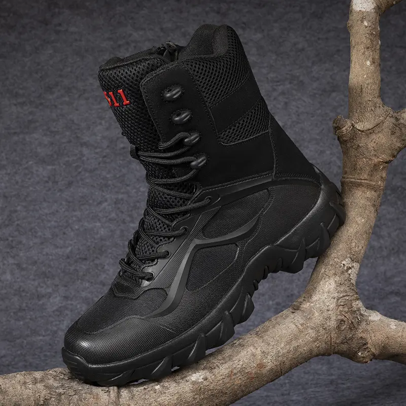 Outdoor Leather Mens Slip on Boots Platform Shoes Luxury Brand Men Winter Plush Snow Boots Fashion All-match Men Motocross Boots