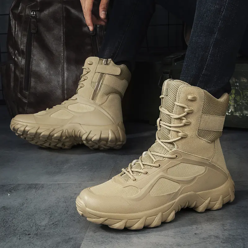 Outdoor Leather Mens Slip on Boots Platform Shoes Luxury Brand Men Winter Plush Snow Boots Fashion All-match Men Motocross Boots