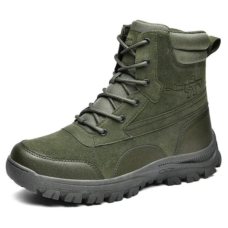 Outdoor Leather Mens Slip on Boots Platform Shoes Luxury Brand Men Winter Plush Snow Boots Fashion All-match Men Motocross Boots