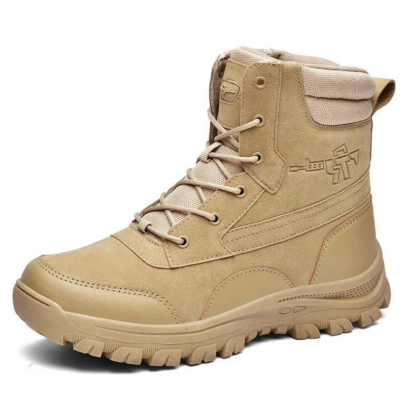 Outdoor Leather Mens Slip on Boots Platform Shoes Luxury Brand Men Winter Plush Snow Boots Fashion All-match Men Motocross Boots