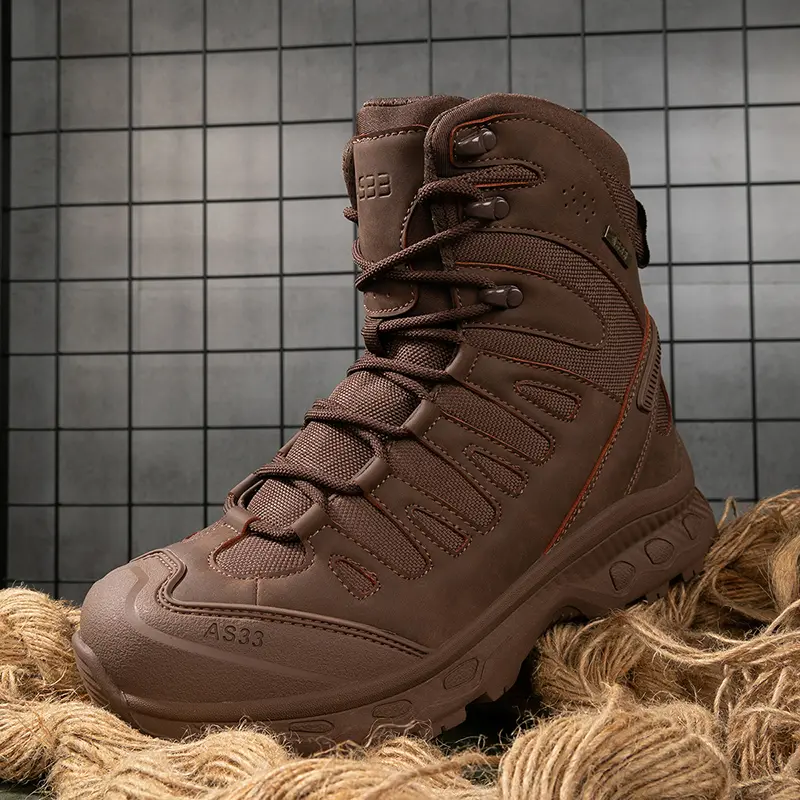 Outdoor Leather Mens Slip on Boots Platform Shoes Luxury Brand Men Winter Plush Snow Boots Fashion All-match Men Motocross Boots