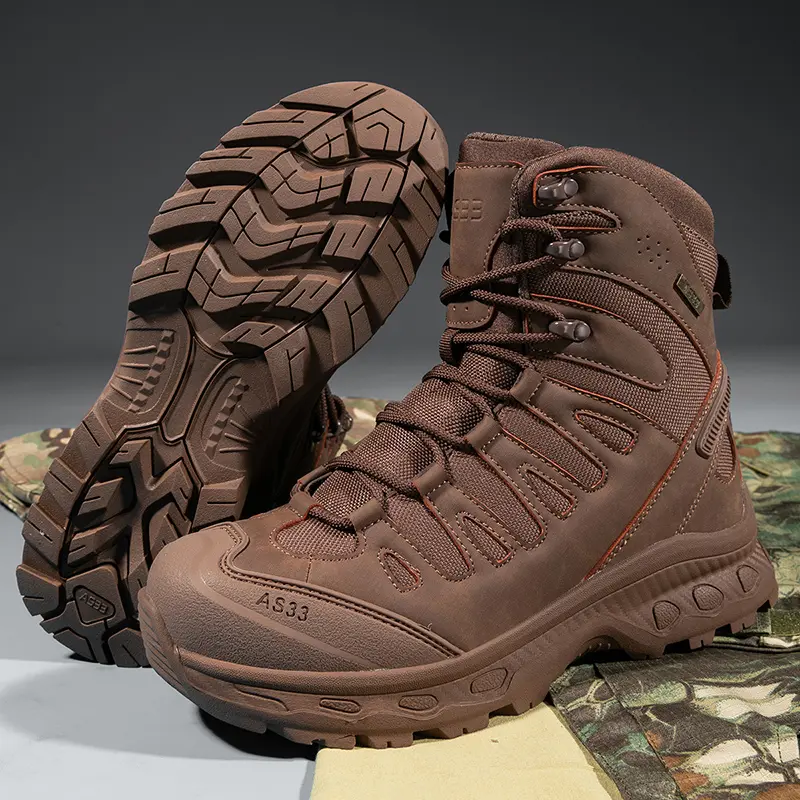 Outdoor Leather Mens Slip on Boots Platform Shoes Luxury Brand Men Winter Plush Snow Boots Fashion All-match Men Motocross Boots