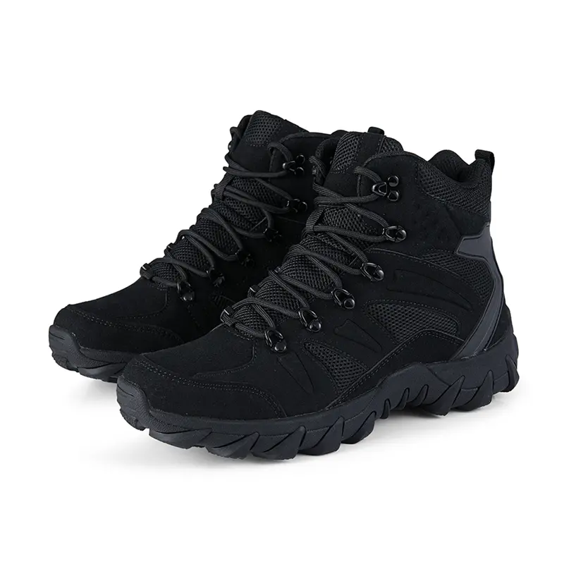Outdoor Leather Mens Slip on Boots Platform Shoes Luxury Brand Men Winter Plush Snow Boots Fashion All-match Men Motocross Boots