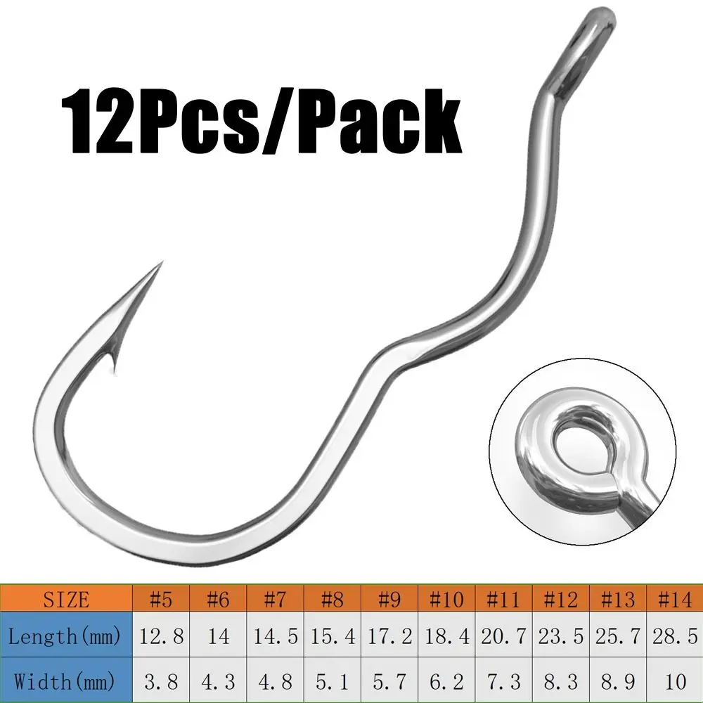 12Pcs/Pack Sharp Barbed Automatic Flip Fishhook High Carbon Steel Fishing Hook With Eye for Carp Fishing Accessories