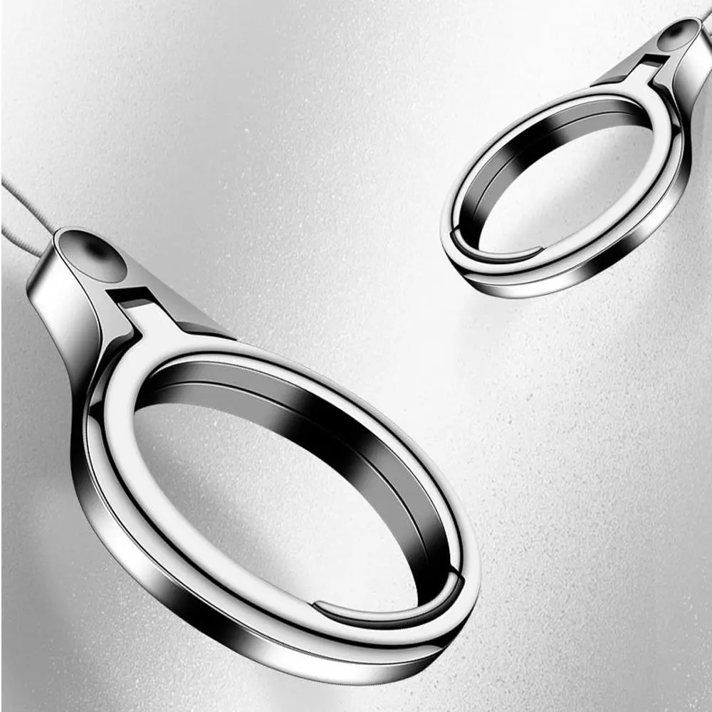 2 in 1 Mobile Holder Metal Stand and Ring Hang Rope 360 Degree Finger Ring Lanyard For Phone
