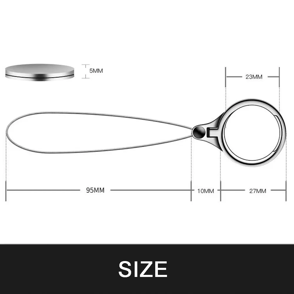 2 in 1 Mobile Holder Metal Stand and Ring Hang Rope 360 Degree Finger Ring Lanyard For Phone