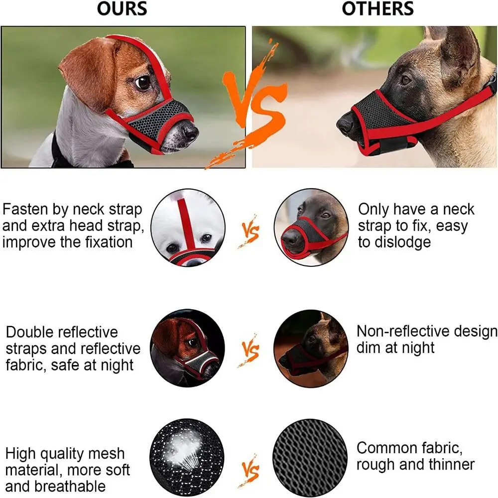 Soft Fabric Adjustable Strap Pet mask Mesh Dog Muzzle Allows Panting and Drinking Prevent Biting Dog mouthpiece