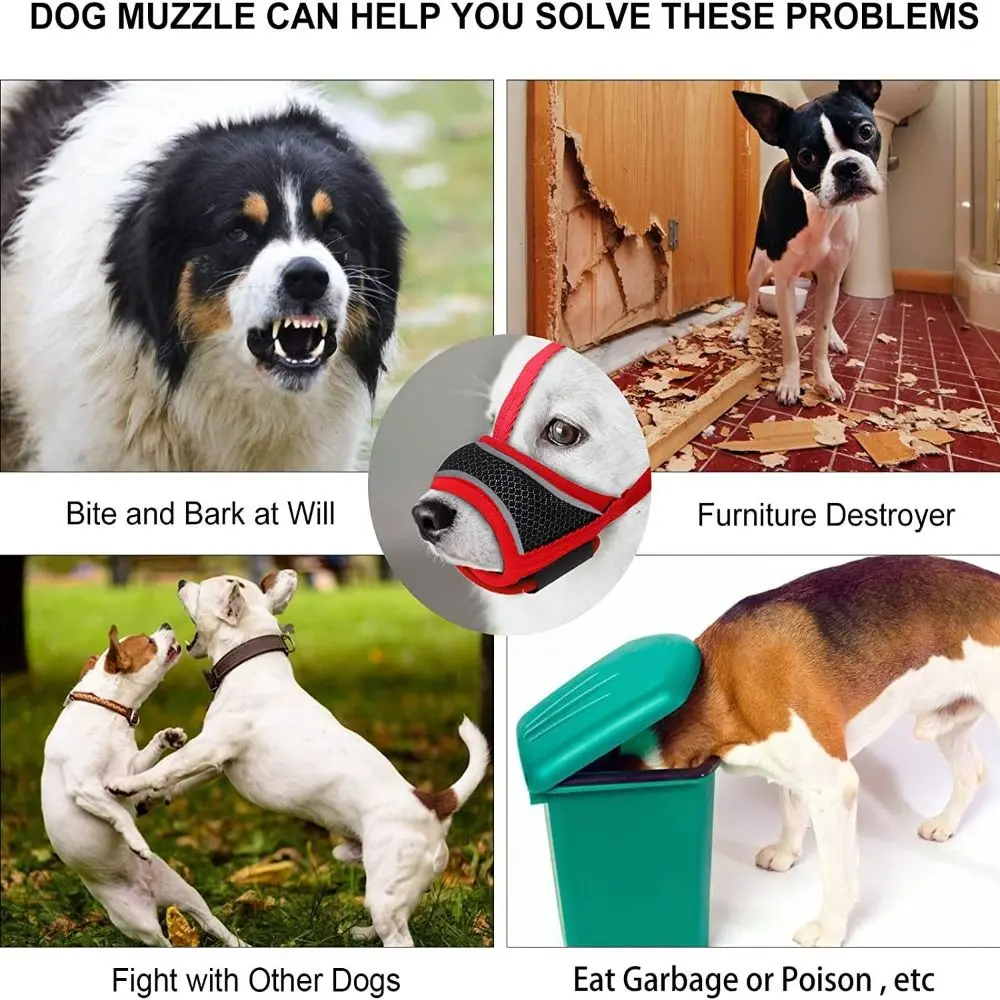Soft Fabric Adjustable Strap Pet mask Mesh Dog Muzzle Allows Panting and Drinking Prevent Biting Dog mouthpiece