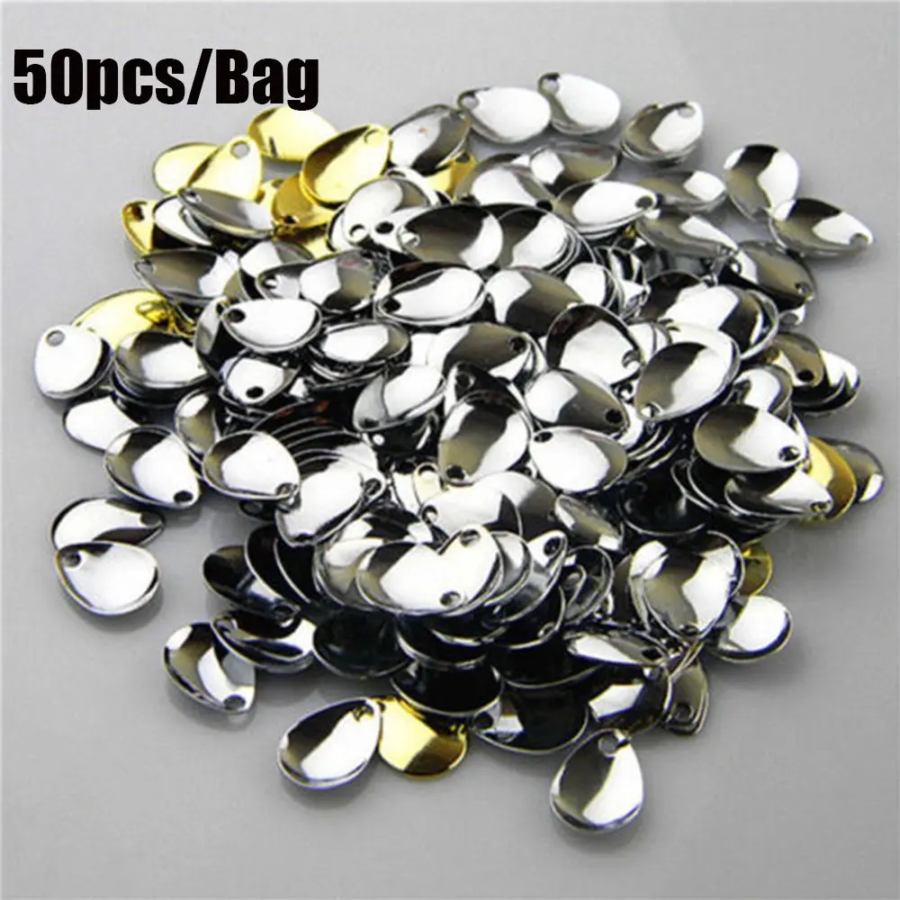 50pcs Smooth Nickel Spoons Plaice Fishing Flattie Attractor Spinner Blades