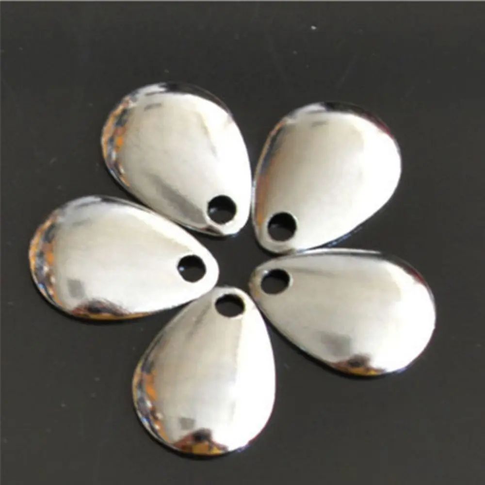 50pcs Smooth Nickel Spoons Plaice Fishing Flattie Attractor Spinner Blades