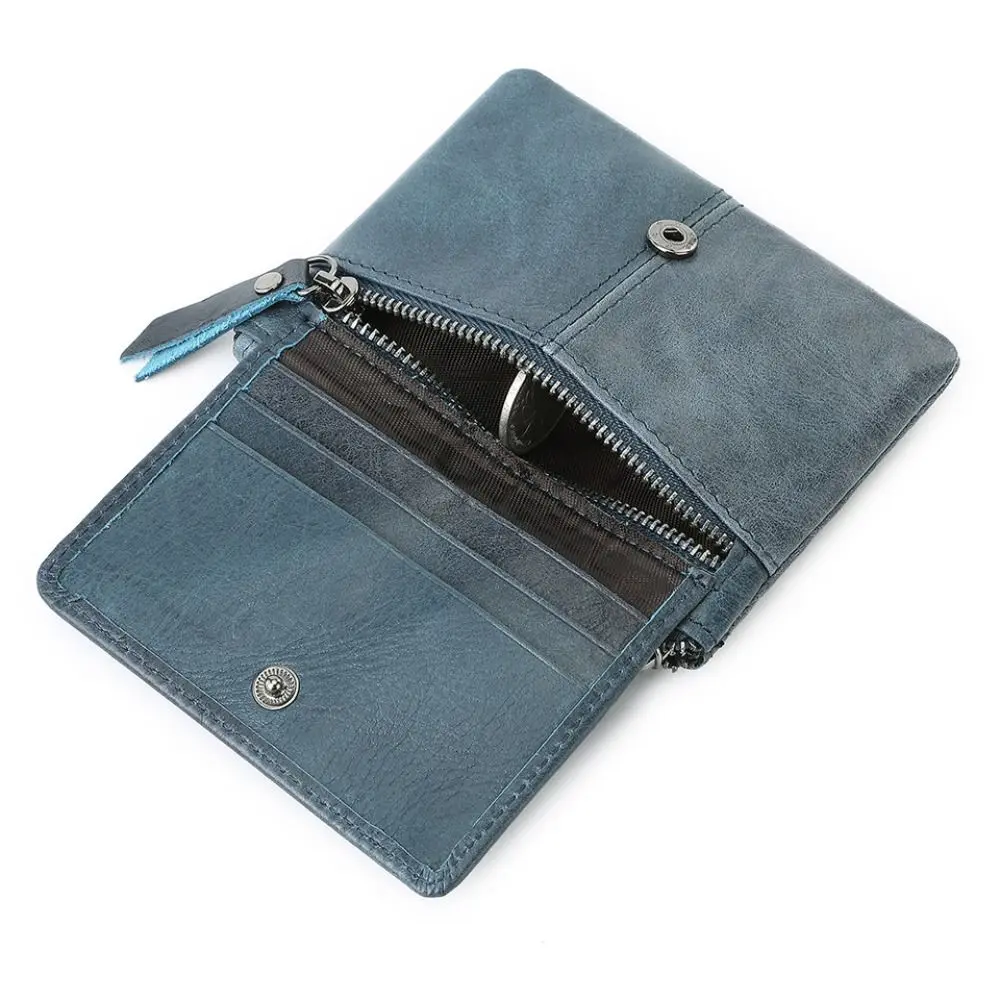Male Slim Leather Wallet with Coin Purse Small Men's Credit ID Card Holder Wallet for Men Women