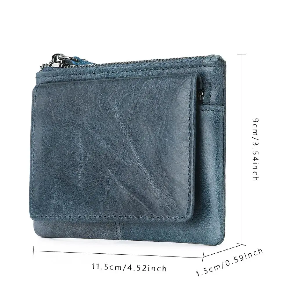 Male Slim Leather Wallet with Coin Purse Small Men's Credit ID Card Holder Wallet for Men Women