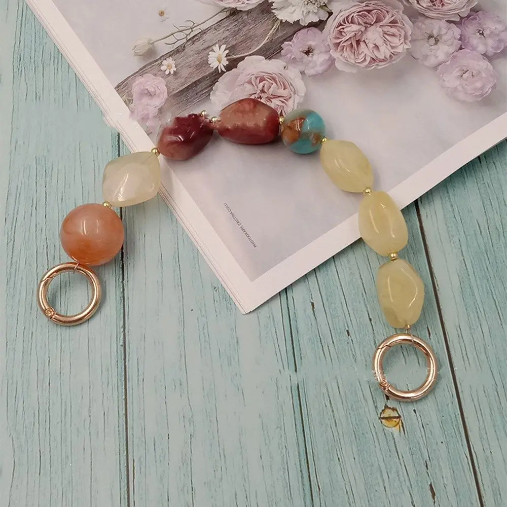 Acrylic Handle Colorful Bead Straps Wristlet Purse Bag Belt Replaceable Resin Colored Stone Handbag Strap DIY Bag Accessories