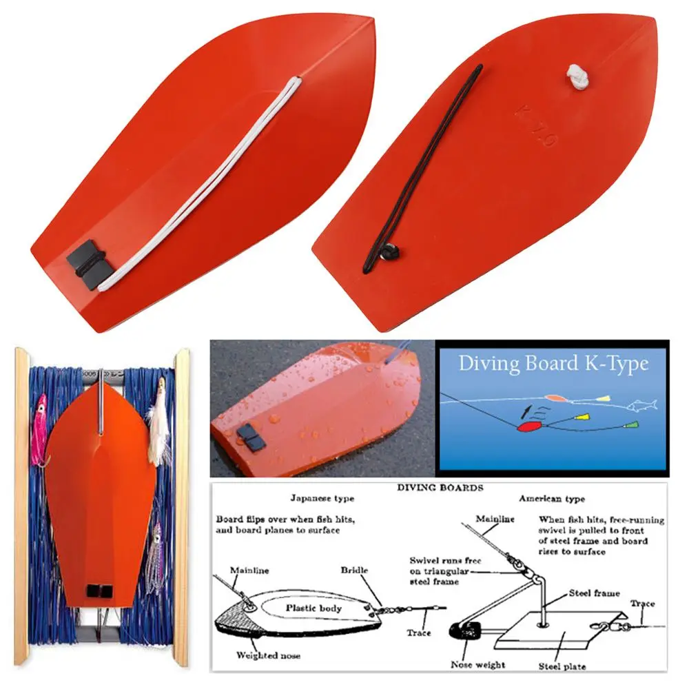 K-Type ABS Adjustable Weight Deep Artificial Bait Diver Plate Plan Diving Board Fishing Trolling Tool