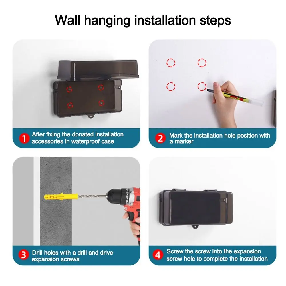 Plastic Cable Management Box Electrical Boxes Rain-Proof Weather Proof Plug Box Lead Cover for Protect Outlet, Plug, Socket