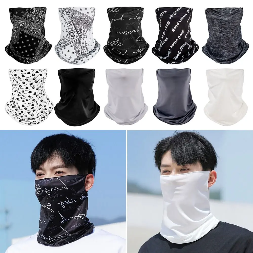 Riding Hiking Sports Face Mask Cover Cool Scarf Men Women Summer lce Silk Breathable Bandana Cycling Running Scarf