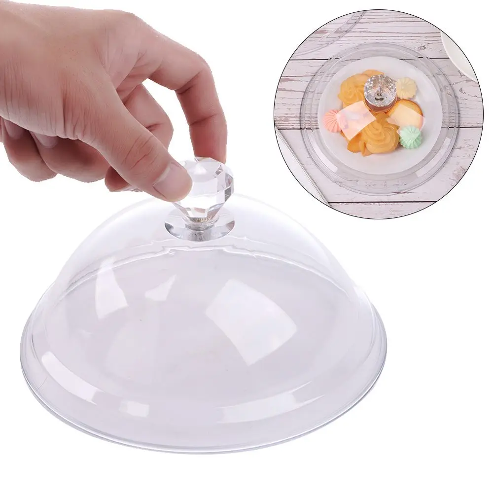 Plastic Round Dish Cover Cake Plate Bread Fruit Display Holder Acrylic Tempered Food Cover Dust Cover Party Decoration