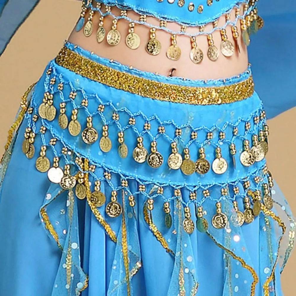 For Kids Dacning Waist Belt Chain Metal Coins Child Waist Chain Hip Scarf Child Belly Dance Indian Dance Belt