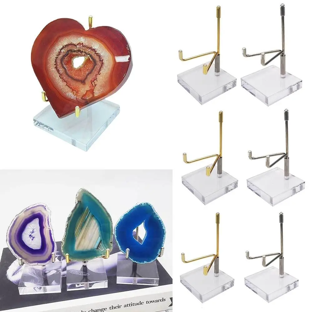 For Crystal Ball Base Stone Shelf Metal Mineral Display Stand With Acrylic Base Crystal Ball Holder