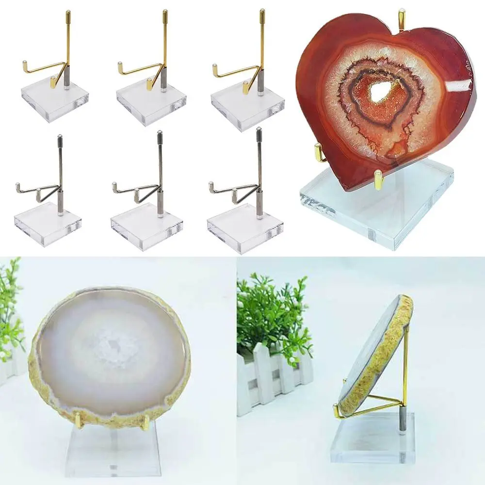 For Crystal Ball Base Stone Shelf Metal Mineral Display Stand With Acrylic Base Crystal Ball Holder