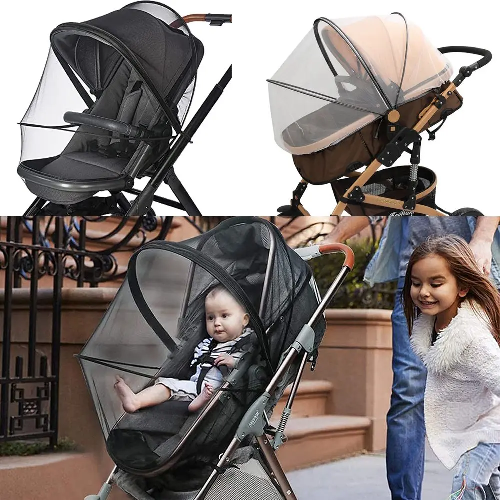 Mosquito Net Full Cover for Baby Car seat Cover Cradles Stroller Mosquito Netting Stretchable Netting Dual-Use Zipper Mesh