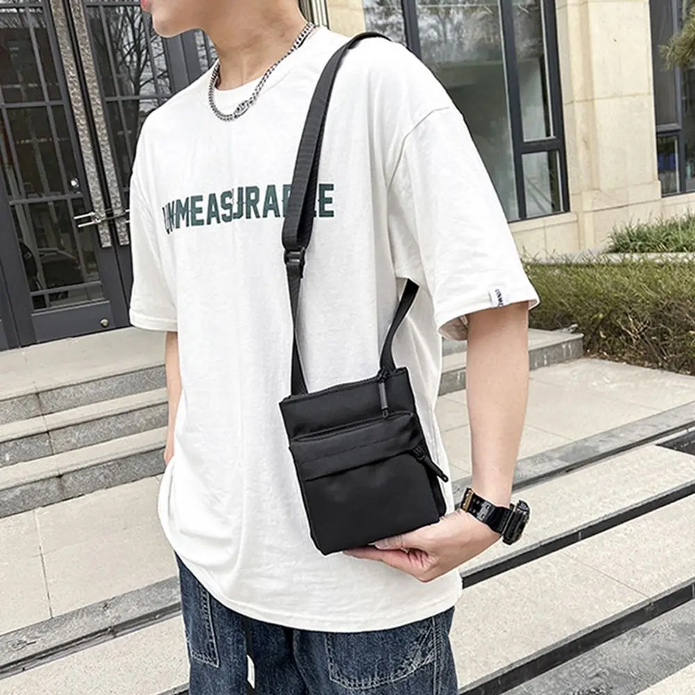 Casual Running Cycling Sling Bag Women Men Nylon Shoulder Bag Cellphone Pouch Fashion Leisure Outdoor Sports Cross-body Bag