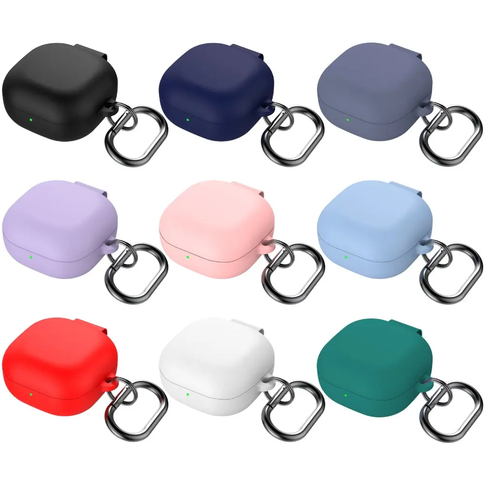 Silicone Case Cover for Samsung Galaxy buds live/2/pro/2 pro/FE Protective Shockproof Protector Headphone Accessories with Hook