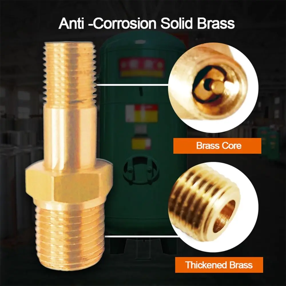 Brass Schrader Valve 1/4 NPT 1/8 NPT M10 Air Compressor Tanks Fill Valve Automobile Tire Valve Core Tire Copper Valve