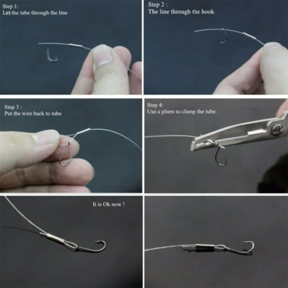 100pcs/Lot 1.0mm-2.8mm Sea Fishing Accessories Line Tube Copper Fishing Line Aluminum Crimp Sleeve Copper Tube