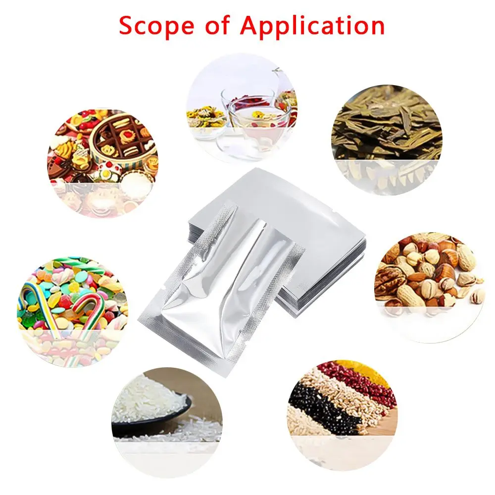 100PCS Vacuum Sealer Pouches Food Grade Storage Bag Heat Seal Aluminium Foil Bags Kitchen Supplies