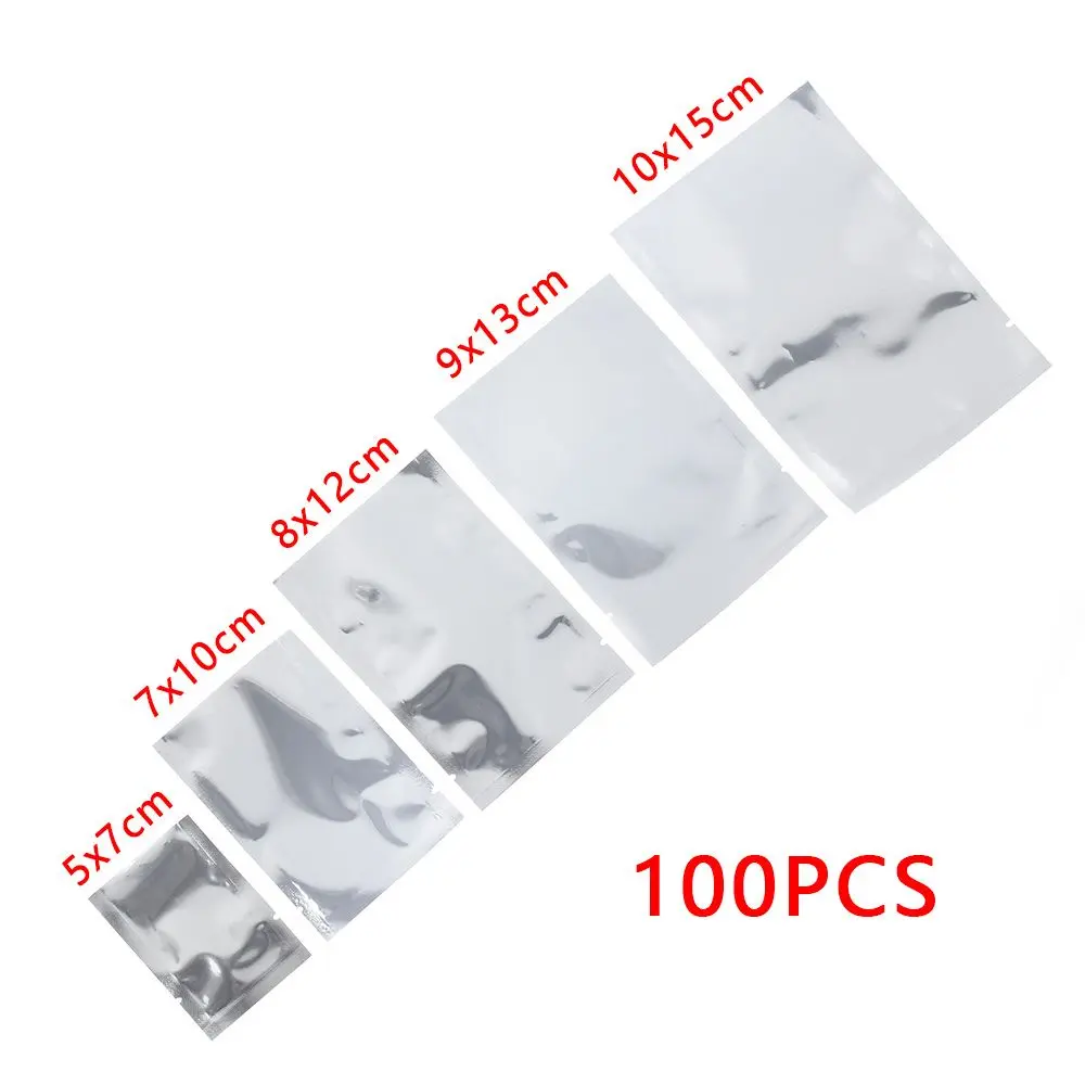 100PCS Vacuum Sealer Pouches Food Grade Storage Bag Heat Seal Aluminium Foil Bags Kitchen Supplies