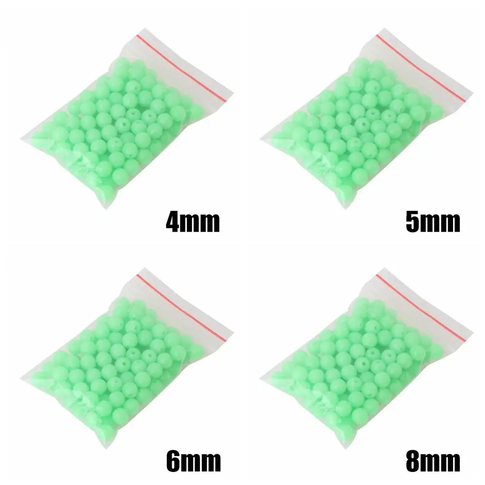 100pc/bag Plastic Luminous Light Glowing Balls For Night Fishing Fishing Floats Beads Stoppers