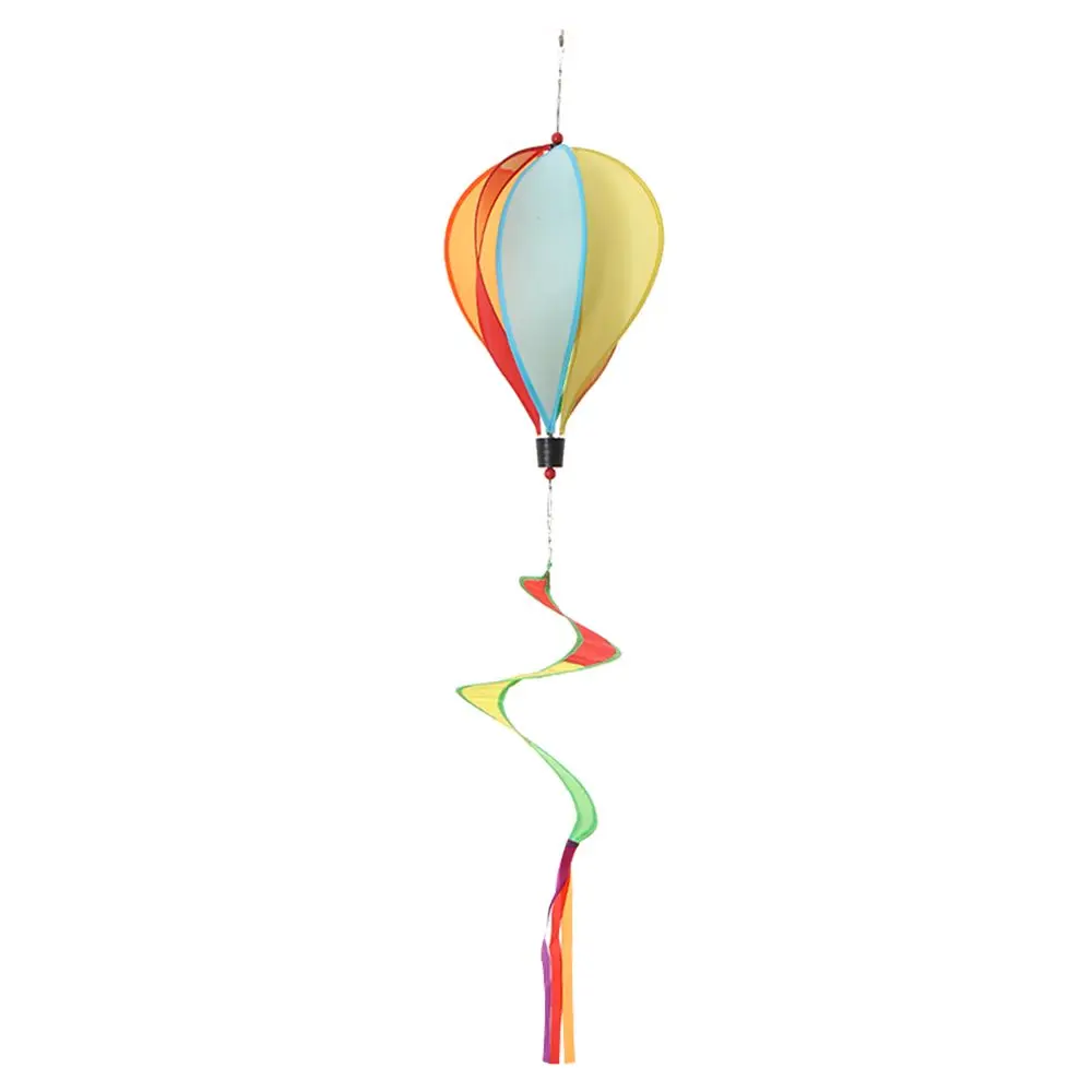 Outdoor Giant Rainbow Hot Air Balloon Garden Wind Spinners Pinwheels Whirligigs Windmill Toys Kids Yard Decor Lawn Decorations