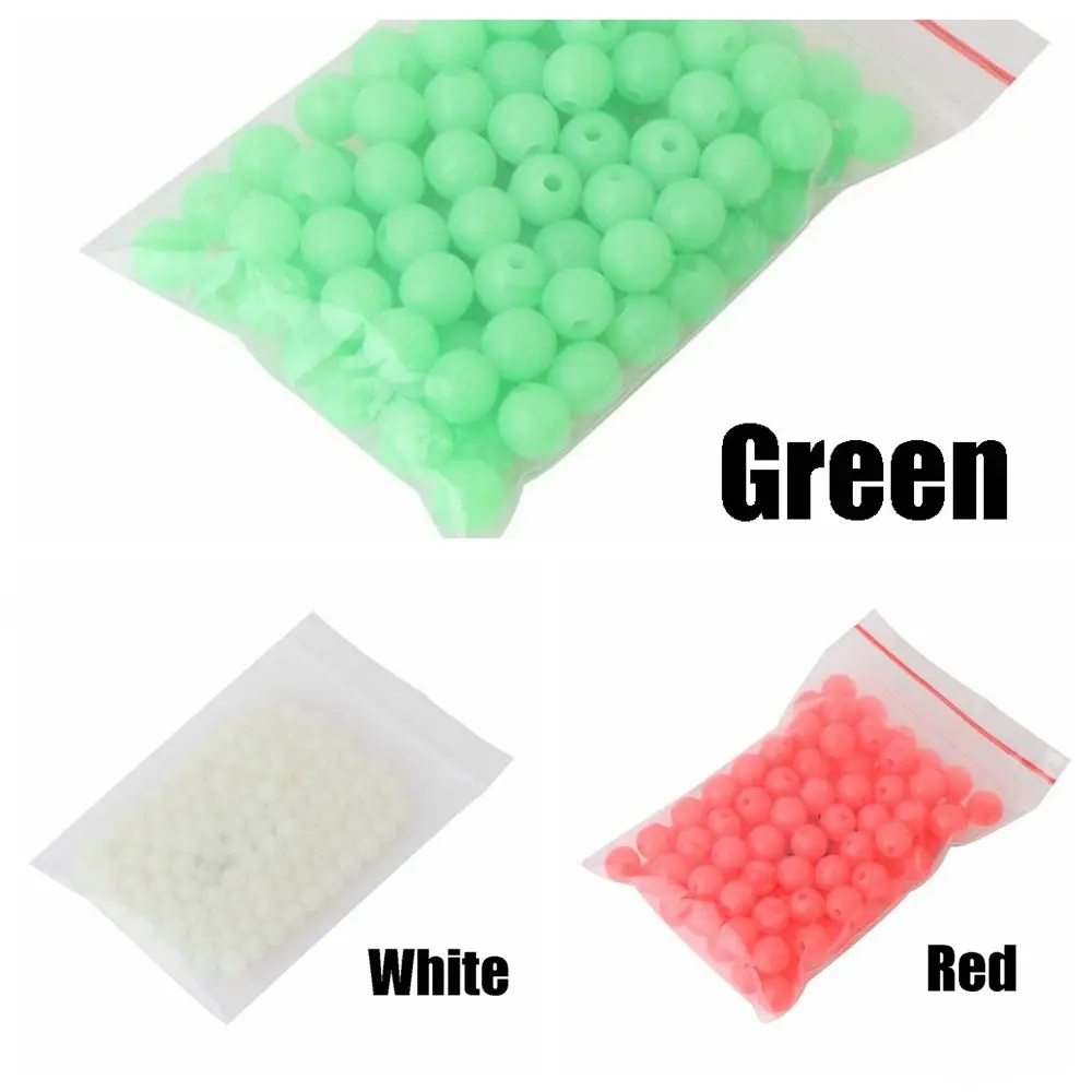 100pc/bag Plastic Luminous Light Glowing Balls For Night Fishing Fishing Floats Beads Stoppers