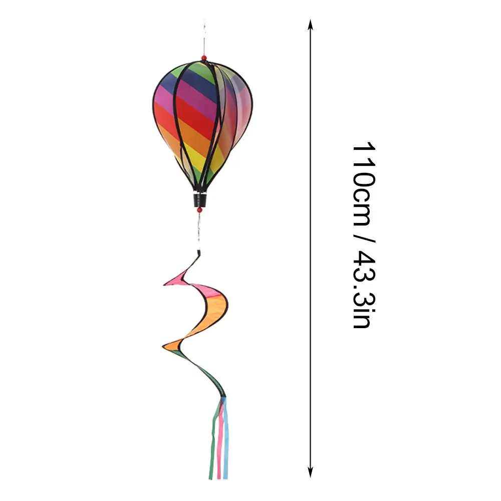 Outdoor Giant Rainbow Hot Air Balloon Garden Wind Spinners Pinwheels Whirligigs Windmill Toys Kids Yard Decor Lawn Decorations